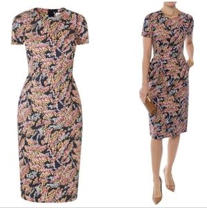 L.K. Bennett Blue Pink Yellow Dr Gabriel Shift Dress Size 6